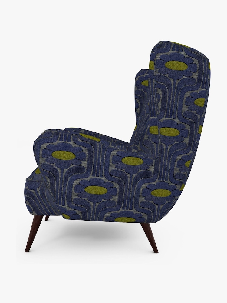 Orla Kiely Blue Alma Armchair - Image 4 of 4