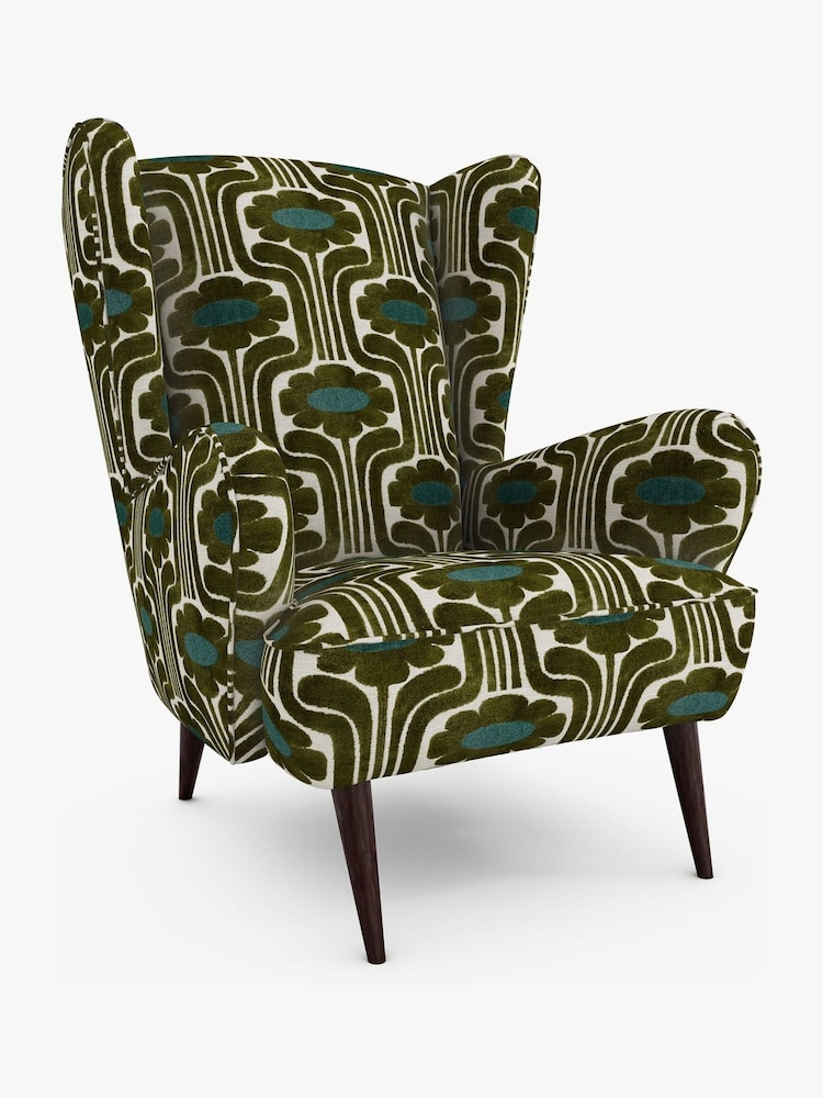 Orla Kiely Green Alma Armchair - Image 2 of 4