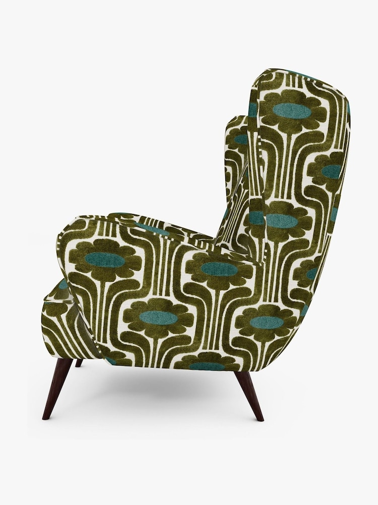 Orla Kiely Green Alma Armchair - Image 4 of 4