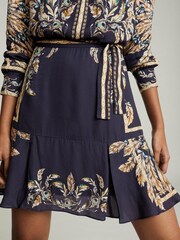 Reiss Blue Maria Feather Printed Mini Dress - Image 4 of 6