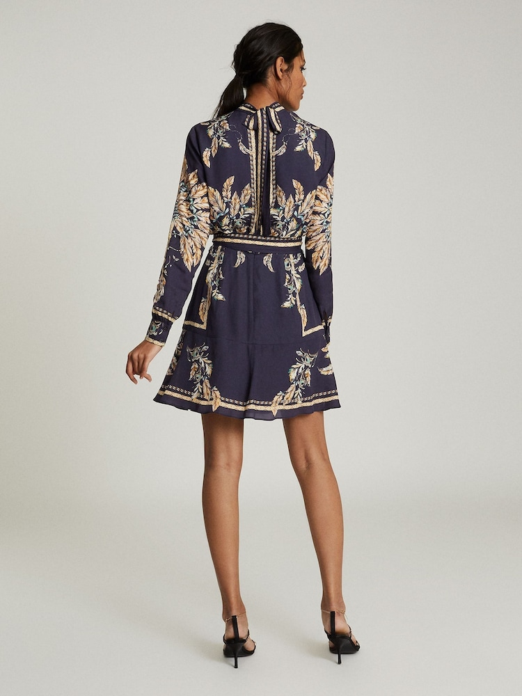 princess polly baby blue dress Buy Reiss Blue Maria Feather Printed Mini Dress from Next USA
