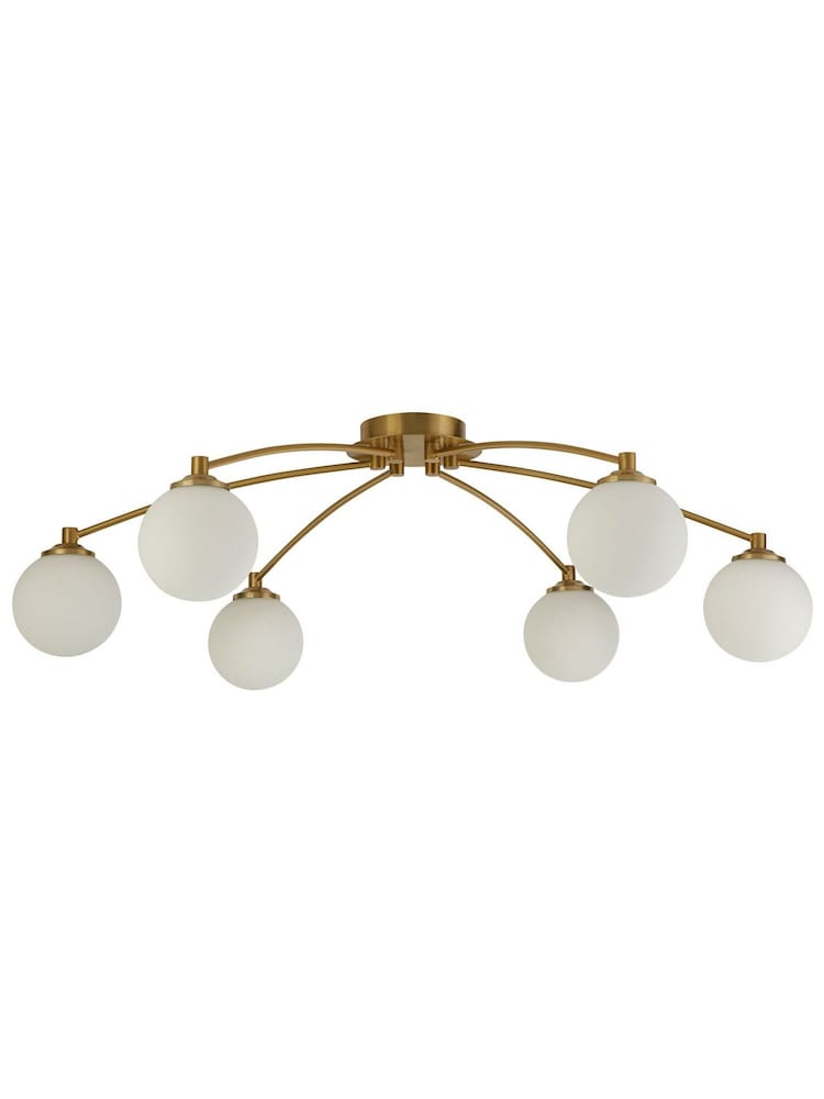 Searchlight Opal/Brass Lola 6 Light Ceiling Light Pendant - Image 4 of 4