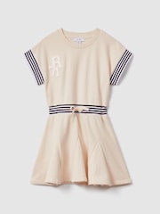 Reiss Ivory Milo 9-13 yrs Cotton Blend Logo Dress - Image 2 of 4