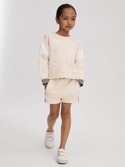 Reiss Ivory Colette 4-9 yrs Cotton Blend Logo Sweatshirt - Image 1 of 4