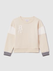 Reiss Ivory Colette 4-9 yrs Cotton Blend Logo Sweatshirt - Image 2 of 4