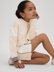 Reiss Ivory Colette 4-9 yrs Cotton Blend Logo Sweatshirt - Image 3 of 4