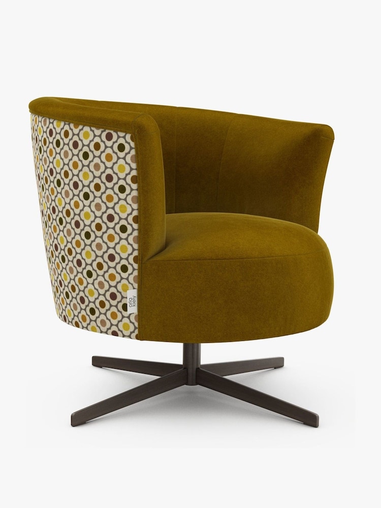 Orla Kiely Yellow Lily Swivel Chair - Image 1 of 3