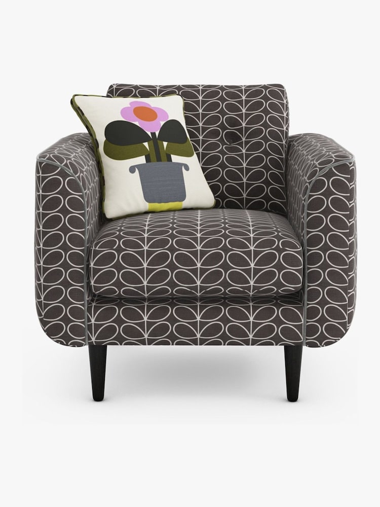 Orla Kiely Charcoal Linden Armchair - Image 1 of 4
