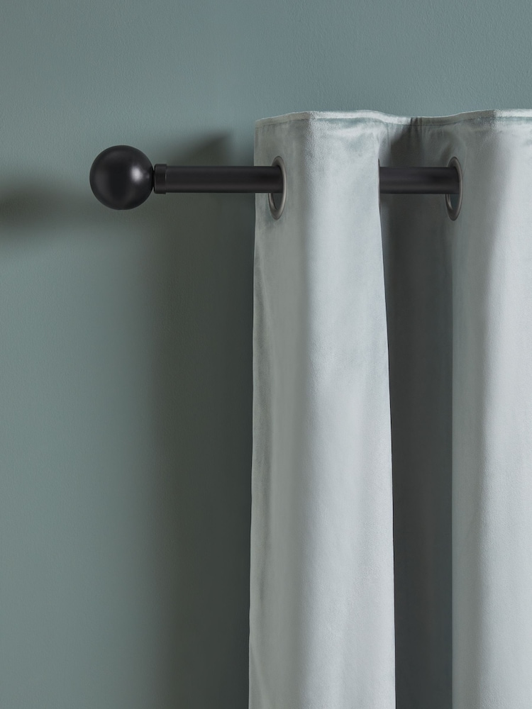 Black Ball Finial Extendable Curtain 28mm Pole Kit - Image 2 of 5