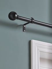Black Ball Finial Extendable Curtain 28mm Pole Kit - Image 3 of 5
