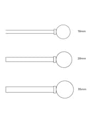 Black Ball Finial Extendable Curtain 28mm Pole Kit - Image 4 of 5