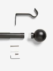 Black Ball Finial Extendable Curtain 28mm Pole Kit - Image 5 of 5
