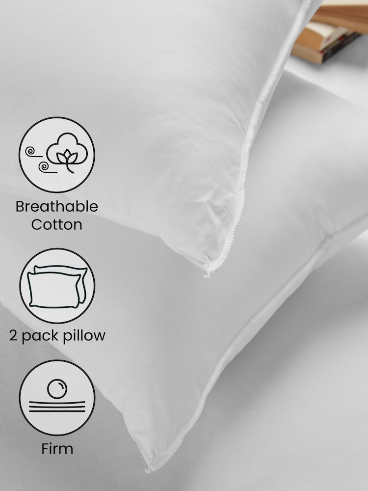 Set of 2 100% Cotton Breathable Cotton Pillows - Изображение 2 из 2