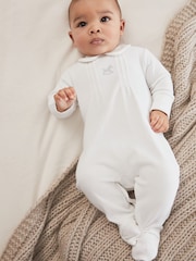 Белый - 100% Хлопковый Smart Single комбинезон (0-2yrs) - Изображение 1 из 6