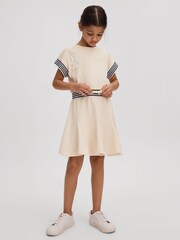 Reiss Ivory Milo 4-9 yrs Cotton Blend Logo Dress - Image 1 of 4