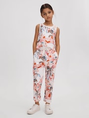Reiss Pink Print Kemi 9-13 yrs Cotton Vest and Joggers Set - Image 3 of 5