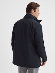 Reiss Navy Dublin Water Repellent Removable Hooded Coat - Image 5 of 6