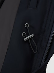 Reiss Navy Dublin Water Repellent Removable Hooded Coat - Image 6 of 6