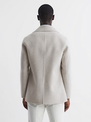 Reiss Oatmeal Bolzano Wool Blend Double Breasted Coat - Image 5 of 6