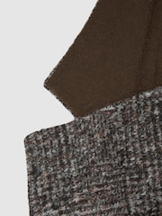 Reiss Charcoal Box Slim Fit Wool Blend Checked Single Breasted Blazer - Image 7 of 7