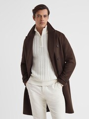 Reiss Mahogany Claim Wool Blend Double Breasted Coat - Image 3 of 5