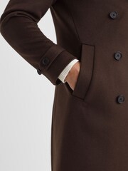 Reiss Mahogany Claim Wool Blend Double Breasted Coat - Image 4 of 5