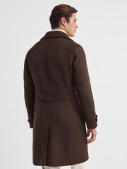 Reiss Mahogany Claim Wool Blend Double Breasted Coat - Image 5 of 5