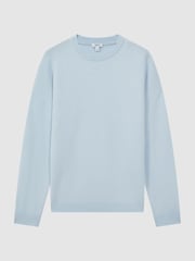 Reiss Soft Blue Melange Putney Wool Crew Neck Jumper - Image 2 of 5
