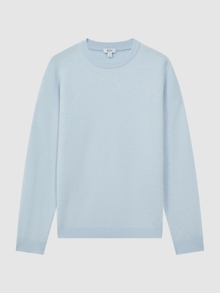 Reiss Soft Blue Melange Putney Wool Crew Neck Jumper - Image 2 of 5