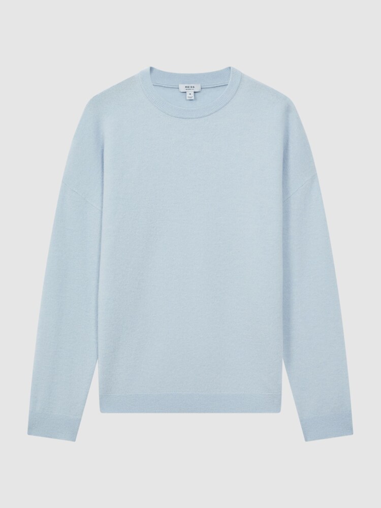 Reiss Soft Blue Melange Putney Wool Crew Neck Jumper - Image 2 of 5 Reiss Soft Blue Melange Putney Wool Crew Neck Jumper - Image 2 of 5