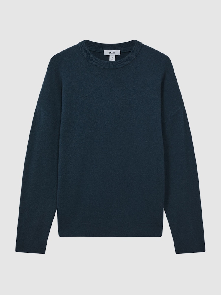 Reiss Petrol Blue Putney Wool Crew Neck Jumper - Image 2 of 5