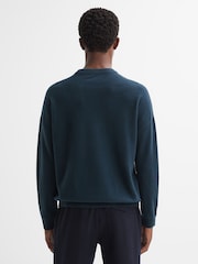 Reiss Petrol Blue Putney Wool Crew Neck Jumper - Image 5 of 5