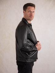 Lakeland Leather Black Navy Renwick Collared Leather Jacket" - Image 3 of 11