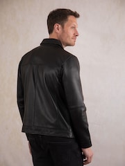 Lakeland Leather Black Navy Renwick Collared Leather Jacket" - Image 4 of 11