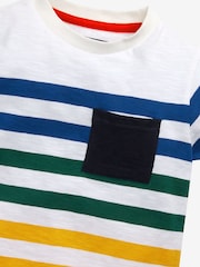Rainbow Pocket Vertical Stripe Short Sleeve 100% Cotton T-Shirt (3mths-7yrs) - Image 4 of 4