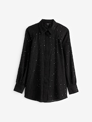 Black Sequin Long Sleeve  Shirt - Image 2 of 7