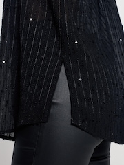 Black Sequin Long Sleeve  Shirt - Image 5 of 7