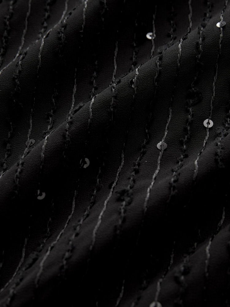 Black Sequin Long Sleeve  Shirt - Image 7 of 7