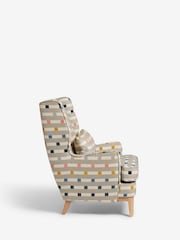 Chunky Stripe Geo Grey Elswick Highback Armchair - Image 6 of 9