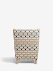 Chunky Stripe Geo Grey Elswick Highback Armchair - Image 7 of 9
