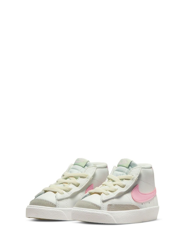 Nike White/Pink Blazer 77 Mid Infant Trainers - Image 5 of 10