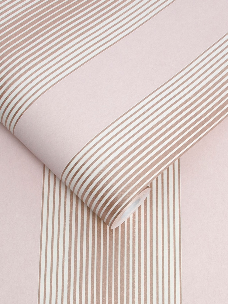 Graham & Brown Pink Lagom Stripe 10M Wallpaper - Image 2 of 3