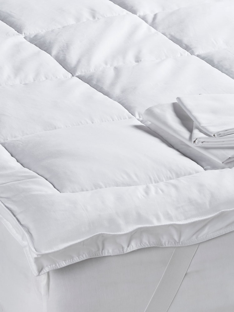White Fresh 100% Cotton Mattress Topper - Image 1 of 2