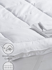 White Fresh 100% Cotton Mattress Topper - Image 2 of 2