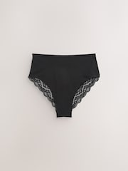 Black High Rise High Leg Lace Knickers 4 Pack - Image 7 of 8