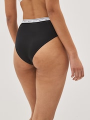Black High Rise High Leg Logo Knickers 4 Pack - Image 3 of 5