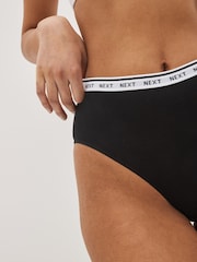 Black High Rise High Leg Logo Knickers 4 Pack - Image 4 of 5