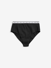Black High Rise High Leg Logo Knickers 4 Pack - Image 5 of 5