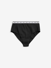 Black High Rise High Leg Logo Knickers 4 Pack - Image 8 of 8