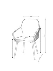 Set of 2 Monza Faux Leather Peppercorn Brown Hamilton Black Leg Quilted Dining Chairs - Image 4 of 9